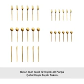 Karaca Orion Mat 12 Kişilik 60 Parça Çatal Kaşık Bıçak Takımı Gold thumbnail 3