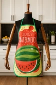 Dijital Baskılı Su Sıvı Geçirmez Leke Tutmaz Mutfak Önlüğü Watermelon thumbnail 1