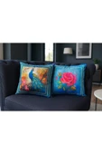 Kırlent Kılıfı 3D Dijital Baskılı Doğa ve Kuş Temalı Yastık Kılıfı thumbnail 1