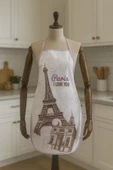 Dijital Baskılı Su Sıvı Geçirmez Leke Tutmaz Mutfak Önlüğü Eyfel Temalı thumbnail 1