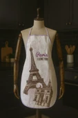 Dijital Baskılı Su Sıvı Geçirmez Leke Tutmaz Mutfak Önlüğü Eyfel Temalı thumbnail 3