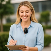 Kablosuz Çift Yaka Mikrofonu 360 Kayıt, Akıllı Gürültü Azaltma, Lightning  TypC 3.5mm Uyumlu thumbnail 8