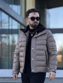 YAKASI KÜRKLÜ DERİ ERKEK MONT thumbnail 10