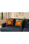 Kırlent kılıfı 3D Dijital Baskılı 2'Lİ Çiçek Bahçesi Temalı Yastık Kılıfı thumbnail 3