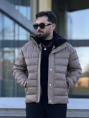 YAKASI KÜRKLÜ DERİ ERKEK MONT thumbnail 9