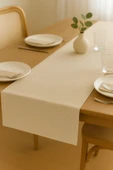 PAMUK'S DESİGN Lüks Linen Keten Şık Masa Örtüsü Runner 35x150 cm thumbnail 4