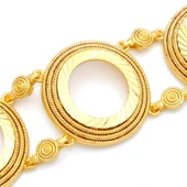 Altın Kaplama İmitasyon Desenli Beş Çeyrekli Çerçeveli Bileklik BLK-1188 thumbnail 2