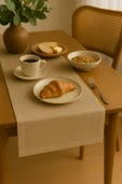 PAMUK'S DESİGN Lüks Linen Keten Şık Masa Örtüsü Runner 35x150 cm thumbnail 1