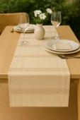 PAMUK'S DESİGN Jasmin Keten Krem Bohem Şık Masa Örtüsü Runner 35x150 cm thumbnail 6