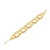 Altın Kaplama İmitasyon Desenli Beş Çeyrekli Çerçeveli Bileklik BLK-1188 thumbnail 1