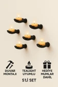 PAMUK'S DESİGN 5li El Figür Duvar Mumluk 12 x 9 cm - LED MUMLAR HEDİYEDİR- thumbnail 6