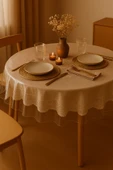 PAMUK'S DESİGN Pvc Şeffaf Kalın Yuvarlak Masa Örtüsü Kaymaz Taban, Tüm Ebatlar 180 Micron 0,18 mm thumbnail 1