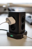 Brennenstuhl Brennnestuhl Premium Serisi Masa Üstü 8 Soketli 4 USB li Kulesi 2 Metre Kablolu Priz thumbnail 4