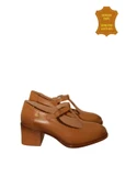 Venüs 2512705Y Vintage Topuklu Mary Jane Model Kadın Deri Ayakkabı TABA M thumbnail 8