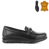 Muya Geluk 6 Nokta Anatomik %100 Deri Kadın Ayakkabı Siyah thumbnail 2