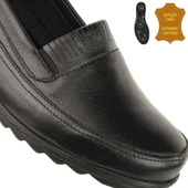 Muya Momento 6 Nokta Anatomik %100 Deri Kadın Ayakkabı Siyah thumbnail 4