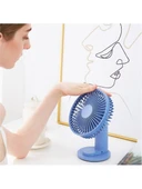 Vh Fan Masaüstü Taşınabilir Şarjlı Fan Vantilatör Güçlü ve Sessiz Kullanım Yeşil thumbnail 4