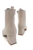 Katerina Bej (5cm) Kalın Topuklu (5cm) Sivri Burun Bağcıklı Günlük Kadın Bot thumbnail 5