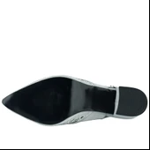 Erkan Saçmacı Estelle Gümüş Saten Taşlı Fileli Sivri Burun Kalın Topuklu Arkası Açık Abiye Ayakkabı thumbnail 6