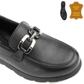 Muya Geluk 6 Nokta Anatomik %100 Deri Kadın Ayakkabı Siyah thumbnail 3