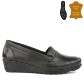 Muya Momento 6 Nokta Anatomik %100 Deri Kadın Ayakkabı Siyah thumbnail 3