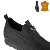 Muya Zapata 6 Nokta Anatomik %100 Deri Kadın Ayakkabı Siyah thumbnail 3