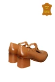Venüs 2512705Y Vintage Topuklu Mary Jane Model Kadın Deri Ayakkabı TABA M thumbnail 9