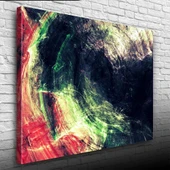 Siyah, Gri ve Kırmızı Soyut Kanvas Tablo 50 x 70 thumbnail 3