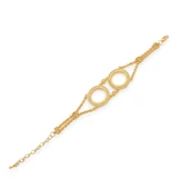 Altın Kaplama İmitasyon Zirkon Taşlı İki Çeyrekli Çerçeve Bileklik BLK-1186 thumbnail 1