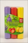 30 Adet Orta Boy Kokulu Büzgülü Çöp Poşetleri Lavanta Limon Çilek Kokulu Çöp Torbaları 55x60 CM thumbnail 3