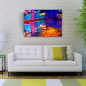 İskeledeki Balıkçı Kayıkları Yağlıboya Kanvas Tablo 50 x 70 thumbnail 2