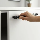 15 Adet Sarmaşık Kulp Mat Siyah 160 mm Kulp Mobilya Mutfak Dolabı Çekmece Dolap Kapak Kulpu Kulbu Metal Kulpları thumbnail 6