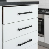 15 Adet Sarmaşık Kulp Mat Siyah 160 mm Kulp Mobilya Mutfak Dolabı Çekmece Dolap Kapak Kulpu Kulbu Metal Kulpları thumbnail 5