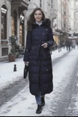 Günlük Kışlık Tam Boy Şişme Kadın Mont thumbnail 1