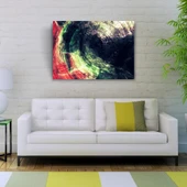 Siyah, Gri ve Kırmızı Soyut Kanvas Tablo 50 x 70 thumbnail 2