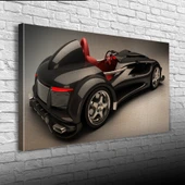 Futuristik , Siyah Spor Araba Kanvas Tablo 60 x 120 thumbnail 3
