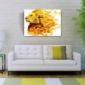 Alevler ve Erkek Arslan Kanvas Tablo 50 x 70 thumbnail 2