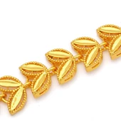 Altın Kaplama İmitasyon  Çiçek Desenli Yarım Çerçeve Bileklik BLK-1185 thumbnail 4