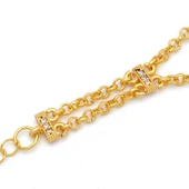 Altın Kaplama İmitasyon Zirkon Taşlı İki Çeyrekli Çerçeve Bileklik BLK-1186 thumbnail 3