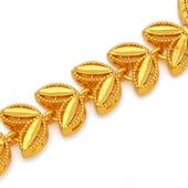 Altın Kaplama İmitasyon Çiçek Desenli Çeyrek Çerçeve Bileklik BLK-1182 thumbnail 4