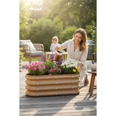 Modüler Yükseltilmiş Bahçe Yatağı Yükseltilmiş Sebze Yatağı Çiçeklik NO:1V2 (85X34) Bej thumbnail 1