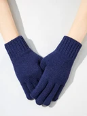 Erkek Eldiven Kışlık Örgü Eldiven Siyah thumbnail 4