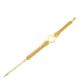 Altın Kaplama İmitasyon Çiçek Desenli Çeyrek Çerçeve Bileklik BLK-1179 thumbnail 1