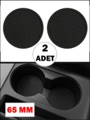 Araba Bardak Altlığı Silikon Araç İçi Kaymaz Mat Telefon Para Malzeme Tutucu Siyah Renk 65 mm 2 ADET thumbnail 6