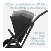 Maxi-Cosi Leona2 Çift Yönlü Uzatılabilir Sırt Desteği Tam Yatabilir Bebek Arabası Twillic Black thumbnail 8
