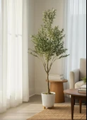 Yapay Zeytin Ağacı 185cm Doğal Görünümlü Yapay Ağaç Beyaz 25cm Zigon Saksıda thumbnail 6