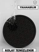 Araba Bardak Altlığı Silikon Araç İçi Kaymaz Mat Telefon Para Malzeme Tutucu Siyah Renk 65 mm 2 ADET thumbnail 4