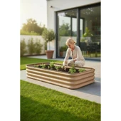 Modüler Yükseltilmiş Bahçe Yatağı Yükseltilmiş Sebze Yatağı No:8 (165X85) Bej thumbnail 1
