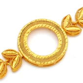 Altın Kaplama İmitasyon Çiçek Desenli Çeyrek Çerçeve Bileklik BLK-1182 thumbnail 3