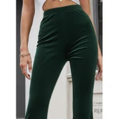 Lucky Life Kadın Yüksek Bel Paçaya Doğru Genişleyen Kadife Pantolon thumbnail 1